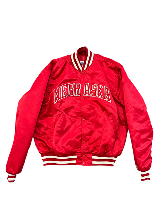 Vintage Nebraska Cornhuskers Starter Jacket - Red Satin XL - 80s/90s Retro College Bomber